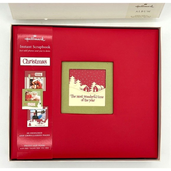 Hallmark Instant Scrapbook Christmas 20 Designed Embellished Pages Album New - Picture 5 of 16